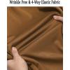 imageCOOFANDY Mens Long Sleeve Button Down Wrinkle Free Shirt Casual Untucked Stretch Dress ShirtsAcorn