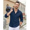 imageCOOFANDY Mens Long Sleeve Button Down Wrinkle Free Shirt Casual Untucked Stretch Dress ShirtsBlack Iris