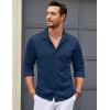 imageCOOFANDY Mens Long Sleeve Button Down Wrinkle Free Shirt Casual Untucked Stretch Dress ShirtsBlack Iris