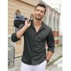 imageCOOFANDY Mens Long Sleeve Button Down Wrinkle Free Shirt Casual Untucked Stretch Dress ShirtsGranite Gray