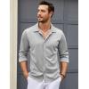 imageCOOFANDY Mens Long Sleeve Button Down Wrinkle Free Shirt Casual Untucked Stretch Dress ShirtsHarbor Mist