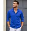 imageCOOFANDY Mens Long Sleeve Button Down Wrinkle Free Shirt Casual Untucked Stretch Dress ShirtsSnorkel Blue