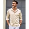 imageCOOFANDY Mens Long Sleeve Button Down Wrinkle Free Shirt Casual Untucked Stretch Dress ShirtsVanilla Ice