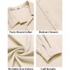 imageCOOFANDY Mens Long Sleeve Button Down Wrinkle Free Shirt Casual Untucked Stretch Dress ShirtsVanilla Ice