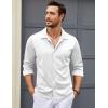 imageCOOFANDY Mens Long Sleeve Button Down Wrinkle Free Shirt Casual Untucked Stretch Dress ShirtsWhite