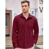 imageCOOFANDY Mens Long Sleeve Dress Shirt Button Down Casual Shirts for Men Wrinkle Free Shirt with PocketDark Red
