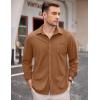 imageCOOFANDY Mens Long Sleeve Dress Shirt Button Down Casual Shirts for Men Wrinkle Free Shirt with PocketLight Brown