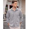 imageCOOFANDY Mens Long Sleeve Dress Shirt Button Down Casual Shirts for Men Wrinkle Free Shirt with PocketLight Grey