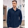 imageCOOFANDY Mens Long Sleeve Dress Shirt Button Down Casual Shirts for Men Wrinkle Free Shirt with PocketNavy Blue