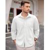 imageCOOFANDY Mens Long Sleeve Dress Shirt Button Down Casual Shirts for Men Wrinkle Free Shirt with PocketWhite