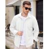 imageCOOFANDY Mens Long Sleeve Dress Shirt Button Down Casual Shirts for Men Wrinkle Free Shirt with PocketWhite