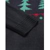 imageCOOFANDY Mens Quarter Zip Pullover Sweater Casual Zip Up Polo Sweater KnitBlack and Green Christmas Tree