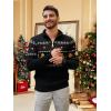 imageCOOFANDY Mens Quarter Zip Pullover Sweater Casual Zip Up Polo Sweater KnitBlack and Yellow Snowman