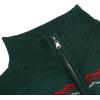 imageCOOFANDY Mens Quarter Zip Pullover Sweater Casual Zip Up Polo Sweater KnitDark Green and Christmas Tree