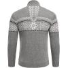 imageCOOFANDY Mens Quarter Zip Pullover Sweater Casual Zip Up Polo Sweater KnitLight Grey and White Snowflake