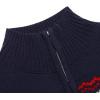 imageCOOFANDY Mens Quarter Zip Pullover Sweater Casual Zip Up Polo Sweater KnitNavy Blue and Christmas Tree
