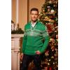 imageCOOFANDY Mens Quarter Zip Pullover Sweater Casual Zip Up Polo Sweater KnitPat11 Snowflakes Green
