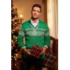 imageCOOFANDY Mens Quarter Zip Pullover Sweater Casual Zip Up Polo Sweater KnitPat11 Snowflakes Green