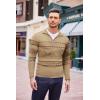 imageCOOFANDY Mens Quarter Zip Pullover Sweater Casual Zip Up Polo Sweater KnitPat13 Khaki