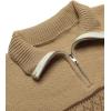 imageCOOFANDY Mens Quarter Zip Pullover Sweater Casual Zip Up Polo Sweater KnitPat13 Khaki