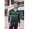 imageCOOFANDY Mens Quarter Zip Pullover Sweater Casual Zip Up Polo Sweater KnitPat14 Green