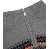 imageCOOFANDY Mens Quarter Zip Pullover Sweater Casual Zip Up Polo Sweater KnitPat4 Grey