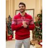 imageCOOFANDY Mens Quarter Zip Pullover Sweater Casual Zip Up Polo Sweater KnitPat6