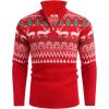 imageCOOFANDY Mens Quarter Zip Pullover Sweater Casual Zip Up Polo Sweater KnitRed Deer