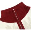imageCOOFANDY Mens Quarter Zip Pullover Sweater Casual Zip Up Polo Sweater KnitRed and White Deer