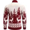 imageCOOFANDY Mens Quarter Zip Pullover Sweater Casual Zip Up Polo Sweater KnitRed and White Deer