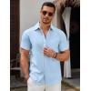 imageCOOFANDY Mens Short Sleeve Button Down Casual Shirts for Men Summer Untucked ShirtsAngel Falls