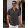 imageCOOFANDY Mens Short Sleeve Button Down Casual Shirts for Men Summer Untucked ShirtsBlack