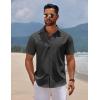 imageCOOFANDY Mens Short Sleeve Button Down Casual Shirts for Men Summer Untucked ShirtsBlack