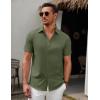 imageCOOFANDY Mens Short Sleeve Button Down Casual Shirts for Men Summer Untucked ShirtsChive