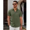 imageCOOFANDY Mens Short Sleeve Button Down Casual Shirts for Men Summer Untucked ShirtsChive