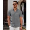 imageCOOFANDY Mens Short Sleeve Button Down Casual Shirts for Men Summer Untucked ShirtsGranite Gray