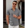 imageCOOFANDY Mens Short Sleeve Button Down Casual Shirts for Men Summer Untucked ShirtsGranite Gray