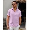 imageCOOFANDY Mens Short Sleeve Button Down Casual Shirts for Men Summer Untucked ShirtsLavender Frost