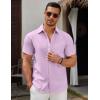 imageCOOFANDY Mens Short Sleeve Button Down Casual Shirts for Men Summer Untucked ShirtsLavender Frost