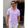 imageCOOFANDY Mens Short Sleeve Button Down Casual Shirts for Men Summer Untucked ShirtsPurple Rose