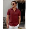 imageCOOFANDY Mens Short Sleeve Button Down Casual Shirts for Men Summer Untucked ShirtsScarlet Sage