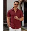 imageCOOFANDY Mens Short Sleeve Button Down Casual Shirts for Men Summer Untucked ShirtsScarlet Sage