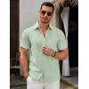 imageCOOFANDY Mens Short Sleeve Button Down Casual Shirts for Men Summer Untucked ShirtsSea Foam