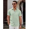 imageCOOFANDY Mens Short Sleeve Button Down Casual Shirts for Men Summer Untucked ShirtsSea Foam