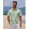 imageCOOFANDY Mens Short Sleeve Button Down Casual Shirts for Men Summer Untucked ShirtsSea Foam