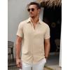 imageCOOFANDY Mens Short Sleeve Button Down Casual Shirts for Men Summer Untucked ShirtsShortbread