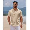 imageCOOFANDY Mens Short Sleeve Button Down Casual Shirts for Men Summer Untucked ShirtsShortbread