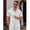 imageCOOFANDY Mens Short Sleeve Button Down Casual Shirts for Men Summer Untucked ShirtsWhite