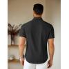 imageCOOFANDY Mens Short Sleeve Dress Shirts Casual Button Down Wrinkle Free Regular Fit Business Untucked ShirtsBlack Onyx