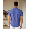 imageCOOFANDY Mens Short Sleeve Dress Shirts Casual Button Down Wrinkle Free Regular Fit Business Untucked ShirtsCaptains Blue